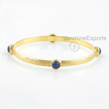 Brazalete azul de Lapis del oro 18k, surtidor al por mayor para la joyería de los brazaletes de la piedra preciosa para las mujeres